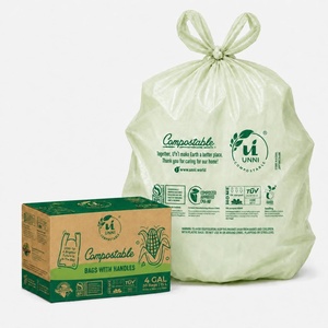 image:imageUNNI 3 Gallon Compostable Trash Bags with Tie Handles 100 Count Small Food Scrap Kitchen Compost Bags for Countertop Bin Certified by BPI CMA amp OK compost HOME Meets ASTM D64004 Gallon