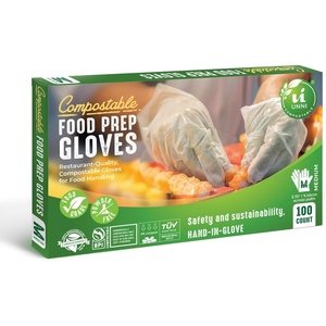 image:imageUNNI Compostable Food Prep Gloves For Food Handling ASTM D6400 US BPI CMA amp Europe OK Compost Certified100 Count Pack of 5