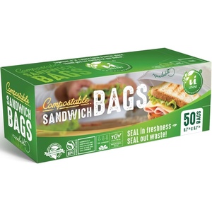 image:imageUNNI Compostable Storage Bags Gallon Resealable Compostable Food Storage Bags 25 Count105 x 107 inchesEarth Friendly Highest ASTM D6400US BPI CMA amp Europe OK Compost Certified San FranciscoSandwich