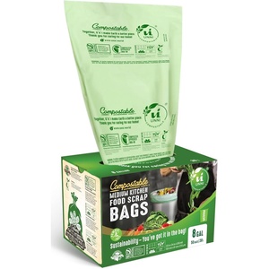 image:imageUNNI Compostable Trash Bags 3 Gallon  1135 Liter 100 Count Extra Thick 071 Mil Small Kitchen Food Scrap Bin Liners Certified by BPI CMA amp OK compost HOME Meets the ASTM D6400 Standard8 Gallon