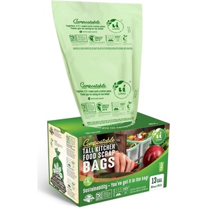 image:imageUNNI Compostable Trash Bags 3 Gallon  1135 Liter 100 Count Extra Thick 071 Mil Small Kitchen Food Scrap Bin Liners Certified by BPI CMA amp OK compost HOME Meets the ASTM D6400 Standard13 Gallon