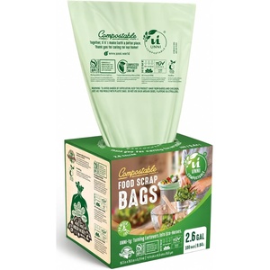 image:imageUNNI Compostable Trash Bags 3 Gallon  1135 Liter 100 Count Extra Thick 071 Mil Small Kitchen Food Scrap Bin Liners Certified by BPI CMA amp OK compost HOME Meets the ASTM D6400 Standard26 Gallon