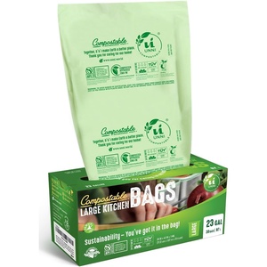 image:imageUNNI Compostable Trash Bags 3 Gallon  1135 Liter 100 Count Extra Thick 071 Mil Small Kitchen Food Scrap Bin Liners Certified by BPI CMA amp OK compost HOME Meets the ASTM D6400 Standard23 Gallon